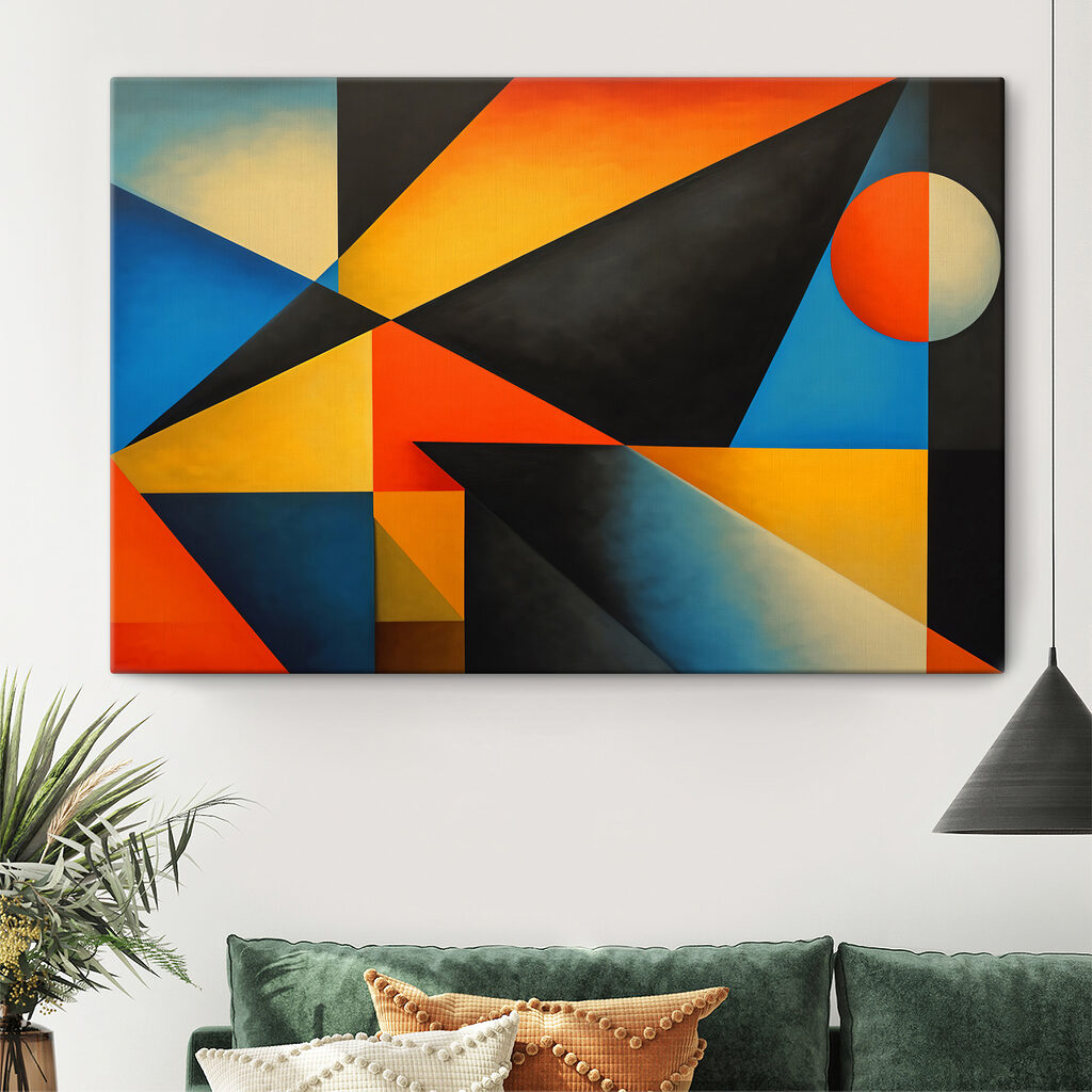 Colorful art piece with a circle Colorful art piece with a circle