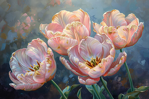 Group of pink tulips