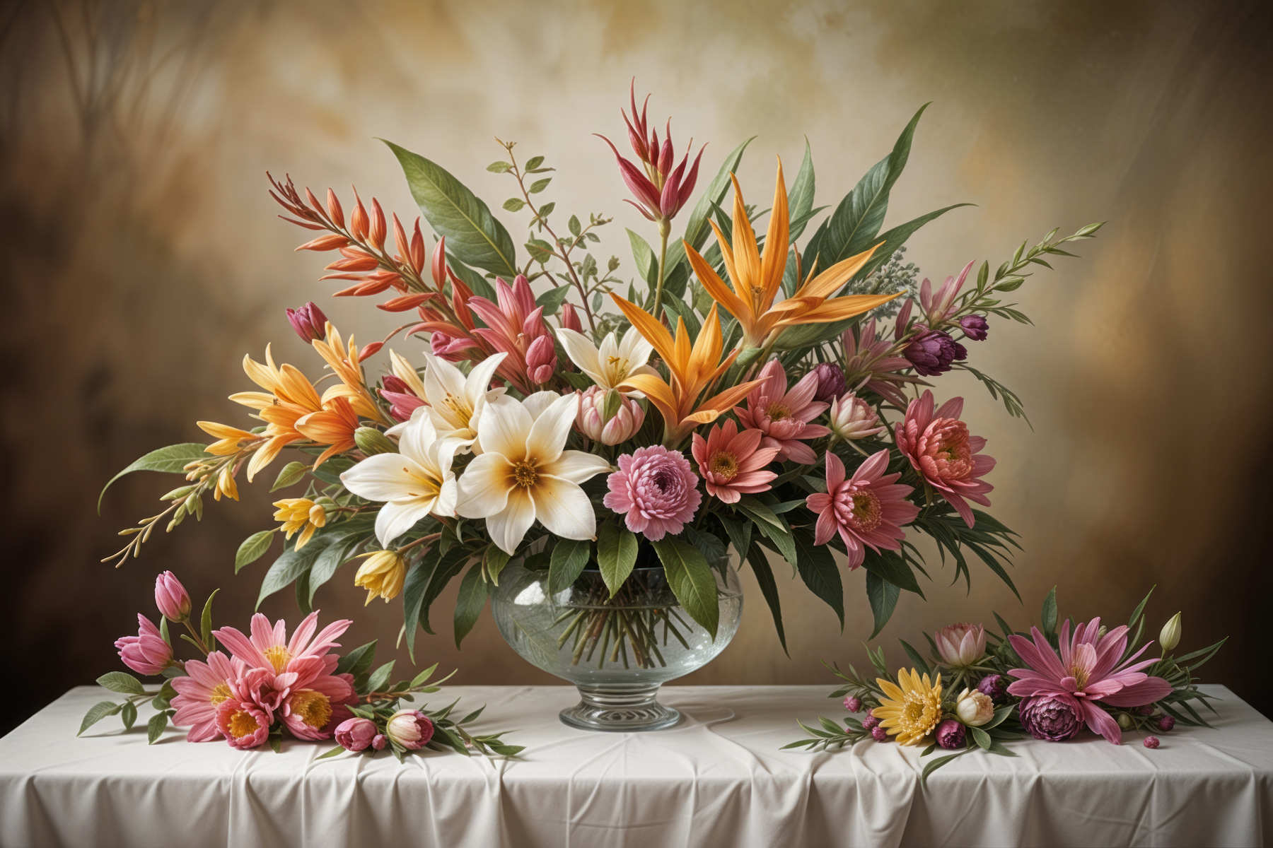 Vase of flowers on a table