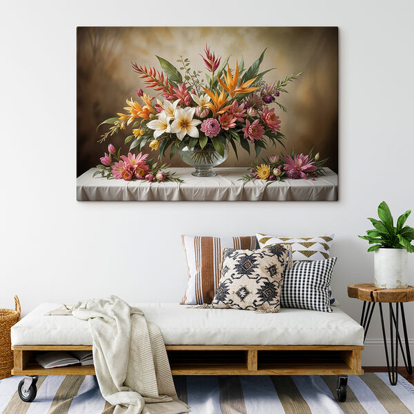 Vase of flowers on a table