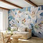 Carta da parati Primo piano di un fiore bianco