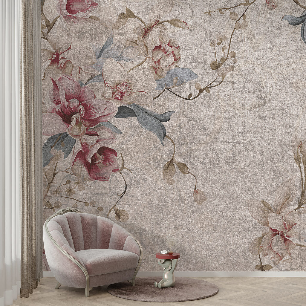 Close up of a floral pattern