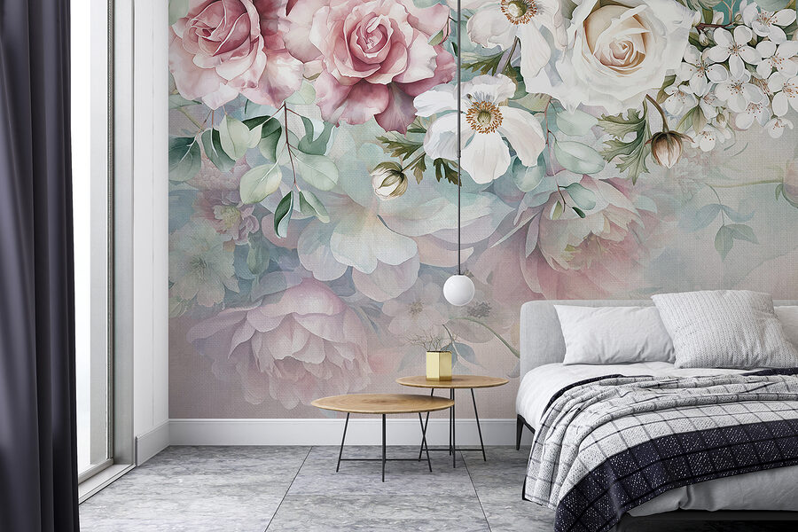 Pittura di fiori su una superficie