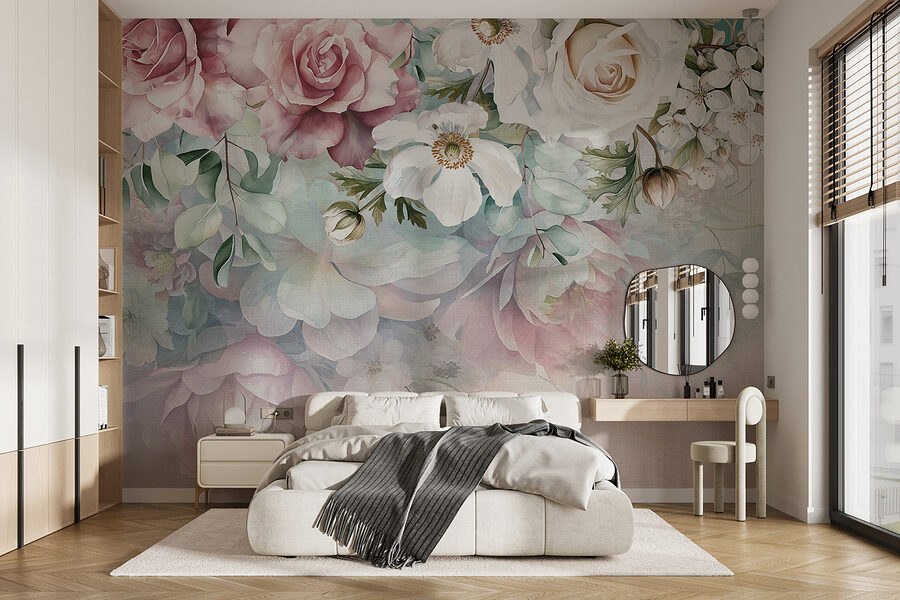 Pittura di fiori su una superficie