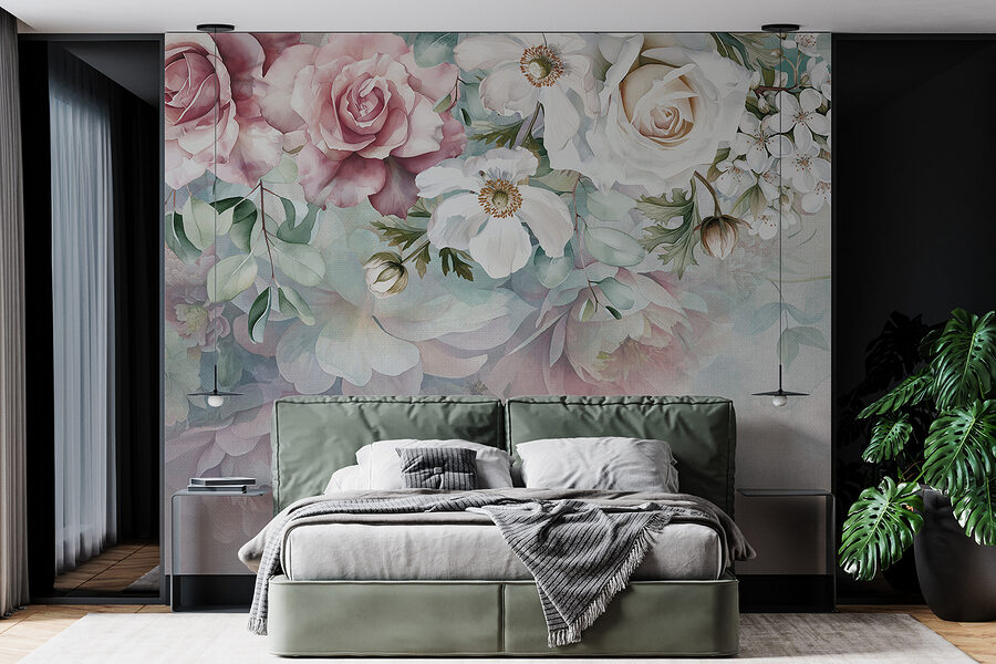 Pittura di fiori su una superficie