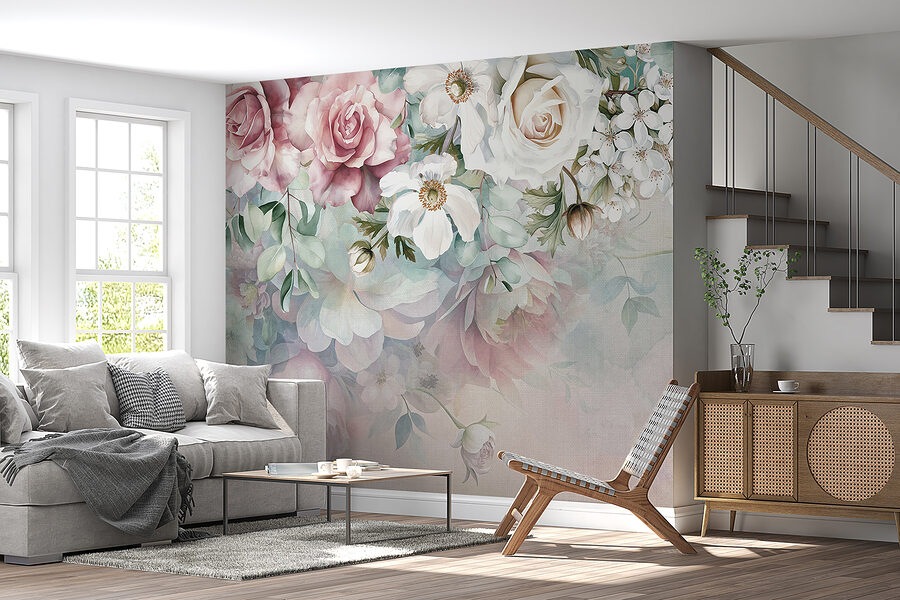 Pittura di fiori su una superficie