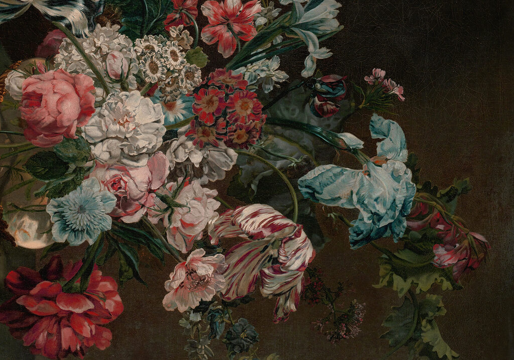 Pittura di fiori su sfondo scuro Pittura di fiori su sfondo scuro