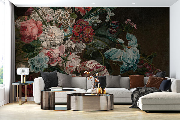 Pittura di fiori su sfondo scuro Pittura di fiori su sfondo scuro