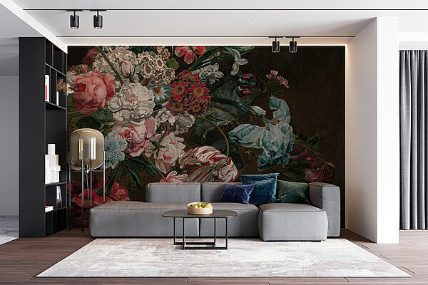 Pittura di fiori su sfondo scuro Pittura di fiori su sfondo scuro