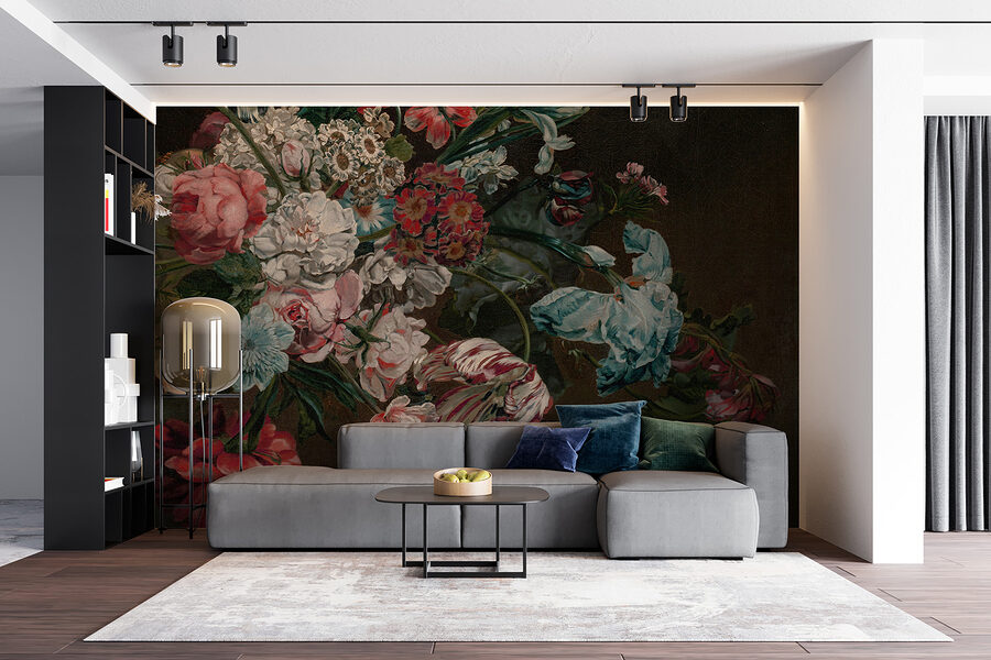 Pittura di fiori su sfondo scuro Pittura di fiori su sfondo scuro