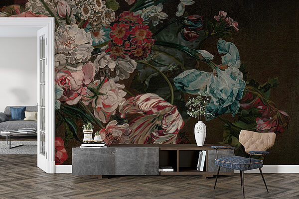 Pittura di fiori su sfondo scuro Pittura di fiori su sfondo scuro