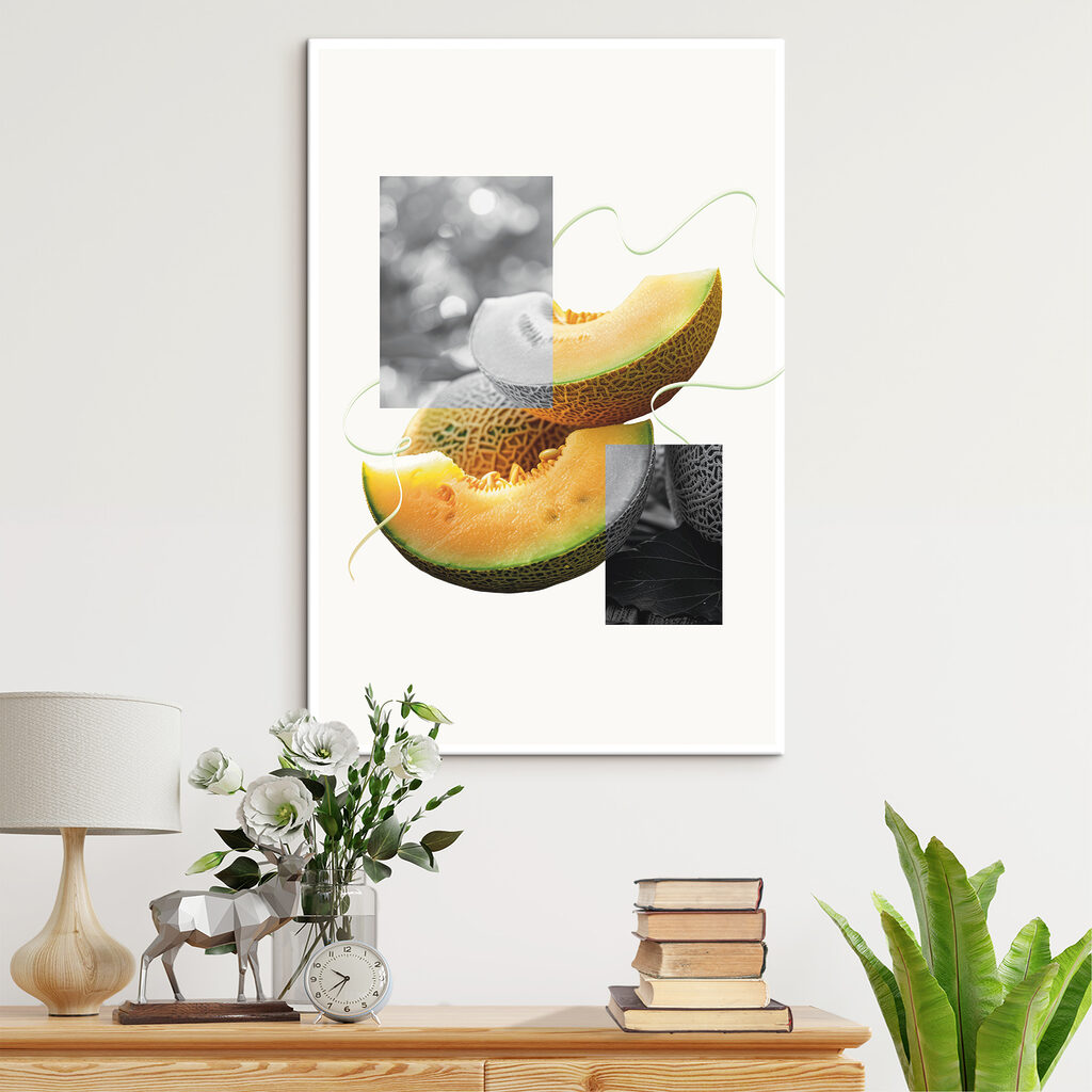 Melon cut in half Melon cut in half