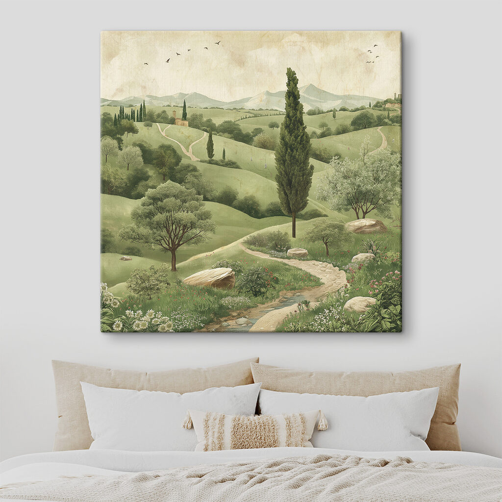 Landscape with trees and a road Landscape with trees and a road