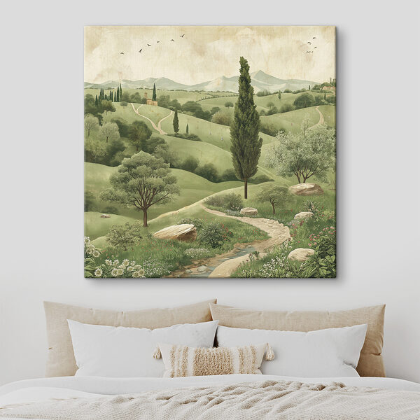 Landscape with trees and a road Landscape with trees and a road