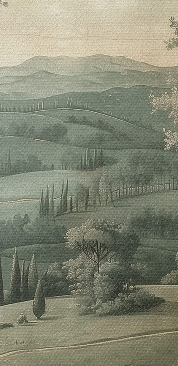 Landscape with trees and hills