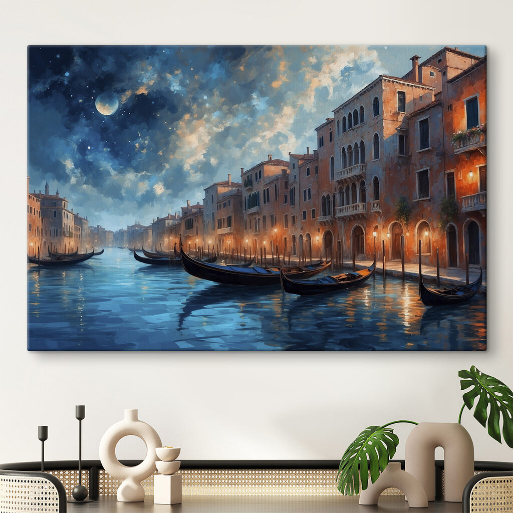Water with boats in it with Grand Canal in the background