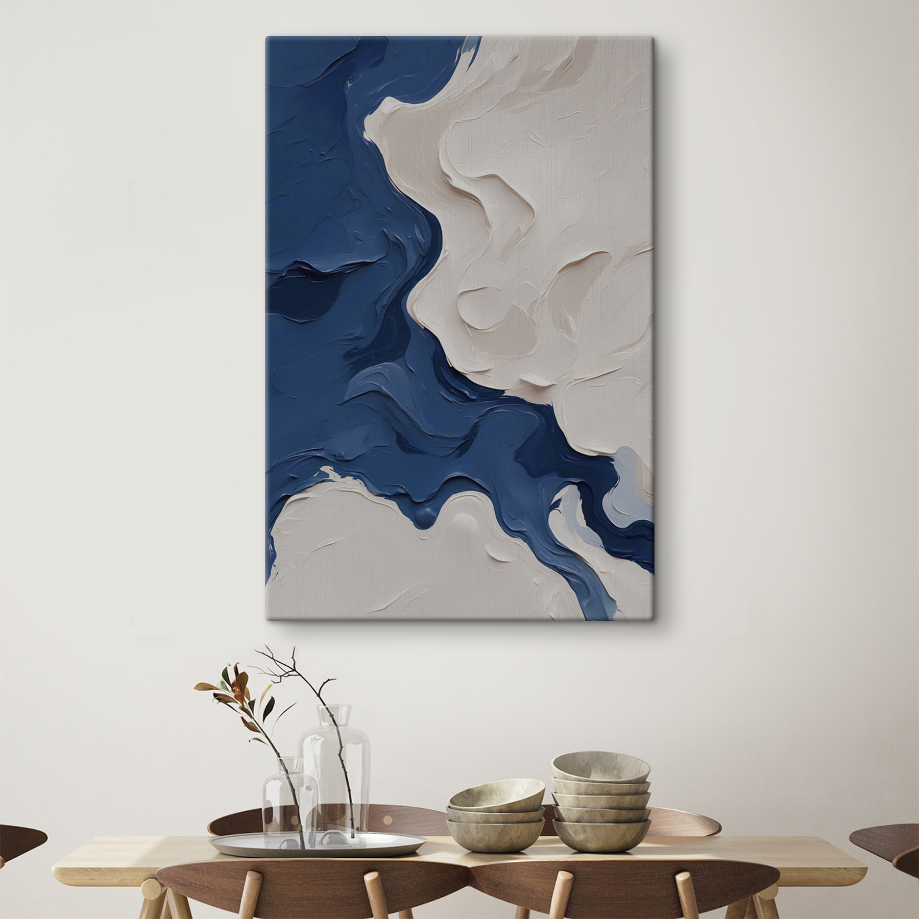Blue and white paint