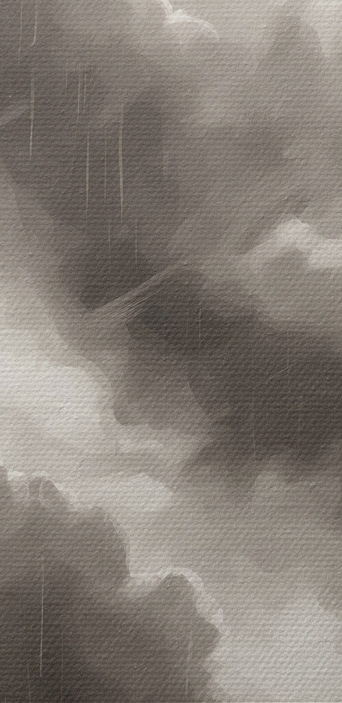 Black and white image of trees and rain Black and white image of trees and rain