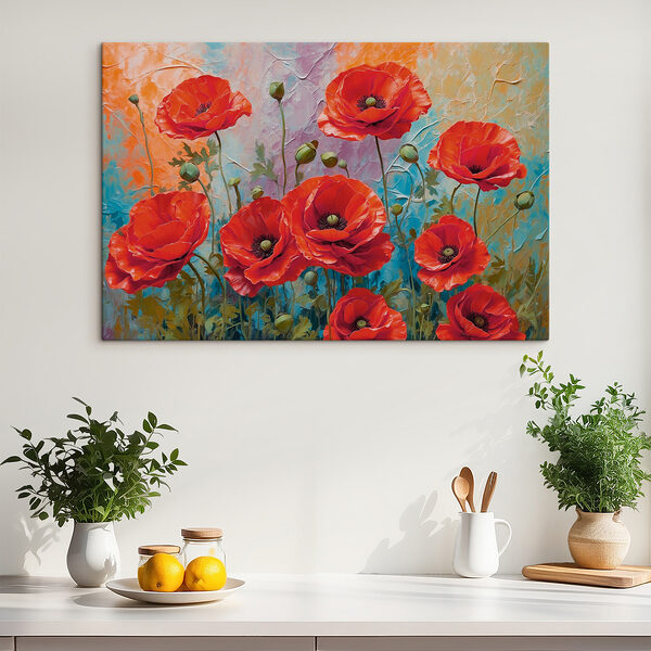 Quadri Dipinto di fiori rossi (COD: s40063) Quadri Quadri Dipinto di fiori rossi (COD: s40063)