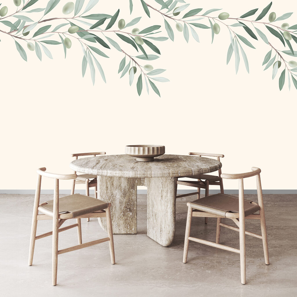 Branch with leaves and olives