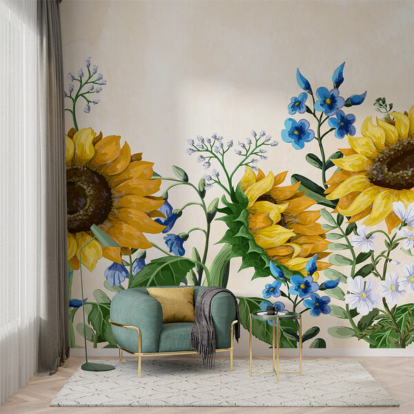 Gruppo di girasoli e altri fiori Gruppo di girasoli e altri fiori