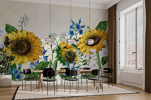 Gruppo di girasoli e altri fiori Gruppo di girasoli e altri fiori