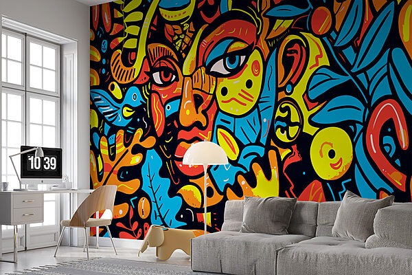 Arte colorata di un volto Arte colorata di un volto