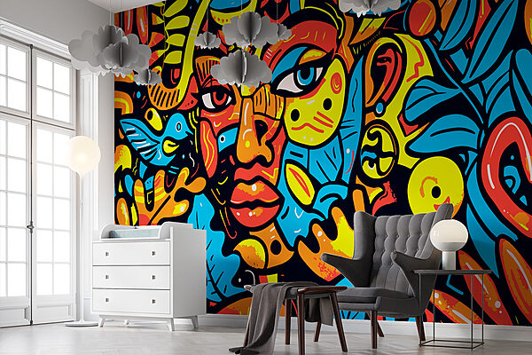 Arte colorata di un volto Arte colorata di un volto