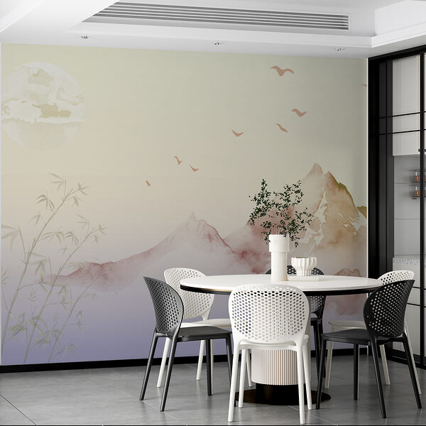 Pittura di montagne e uccelli Pittura di montagne e uccelli
