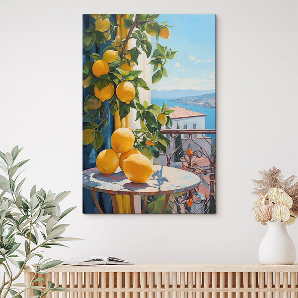 Quadri Dipinto raffigurante dei limoni su un tavolo