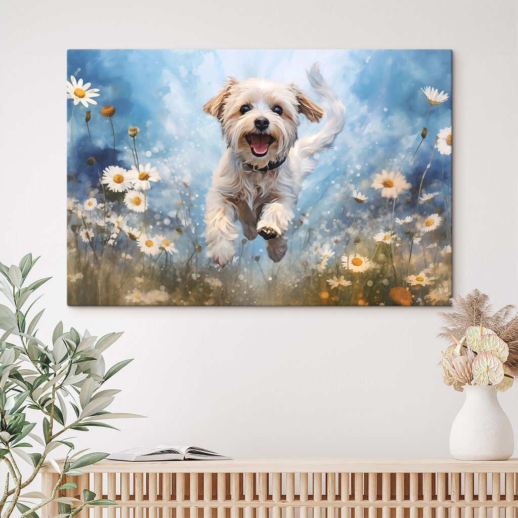 Dog jumping in the air