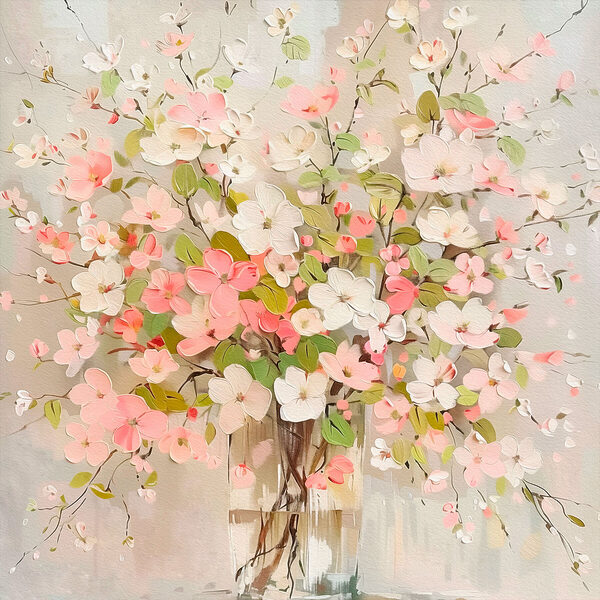 Painting of flowers in a vase