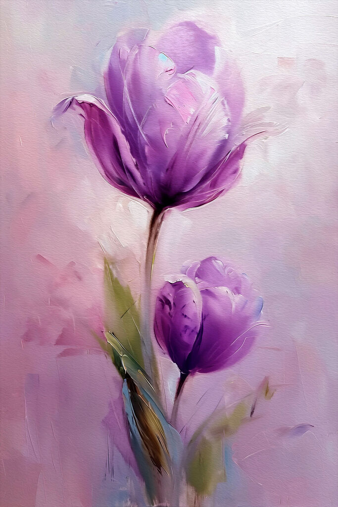 Painting of purple flowers