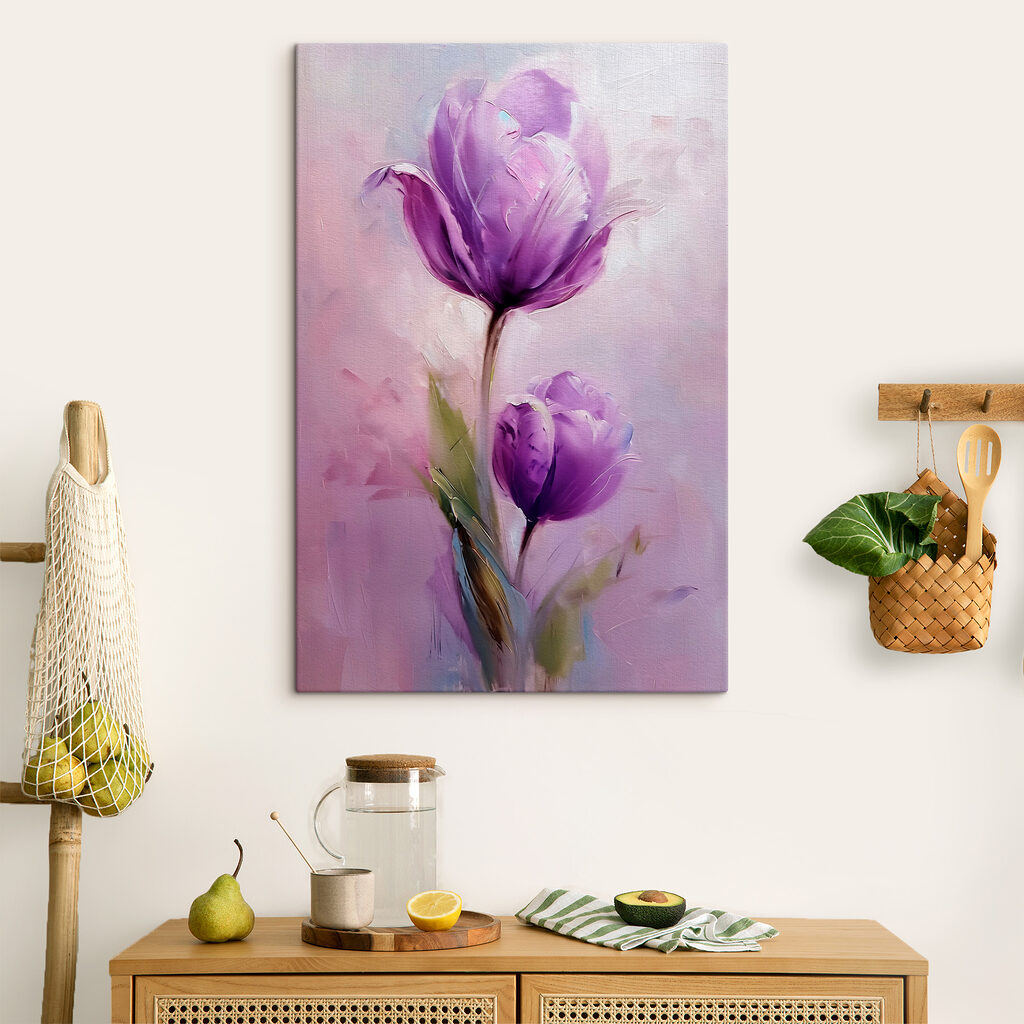 Painting of purple flowers