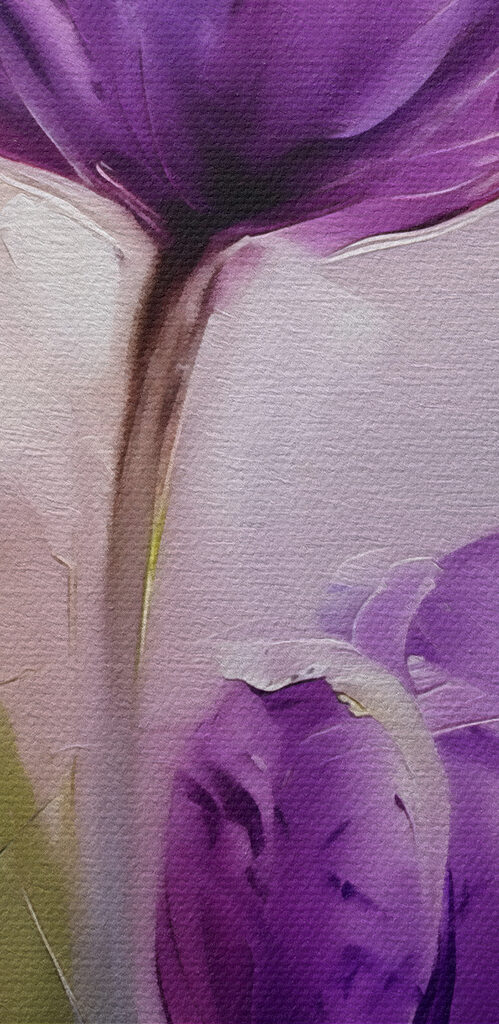 Painting of purple flowers