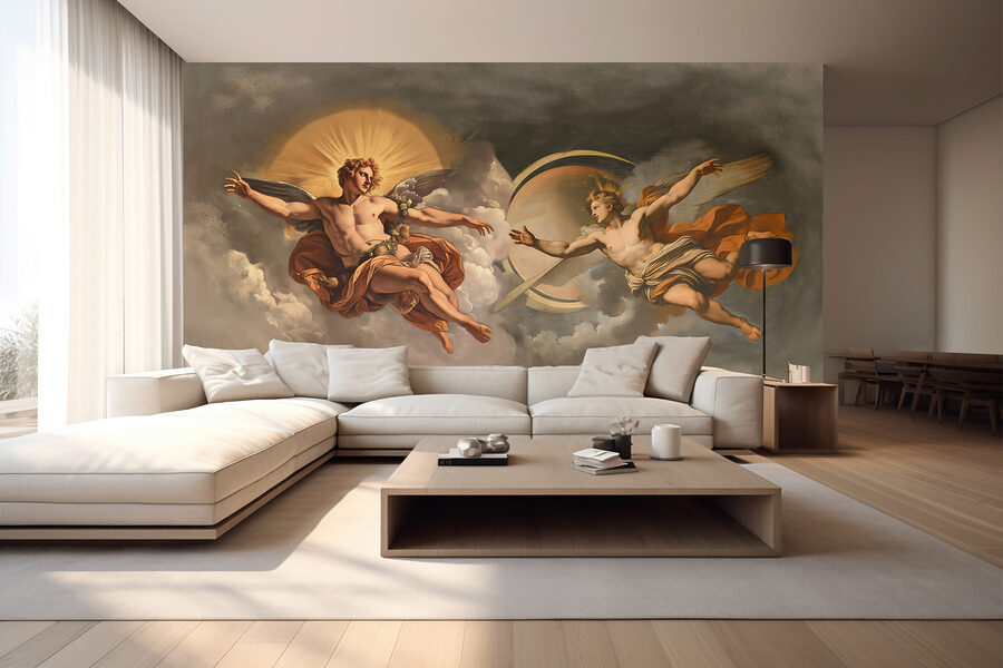 Pittura di angeli nel cielo Pittura di angeli nel cielo