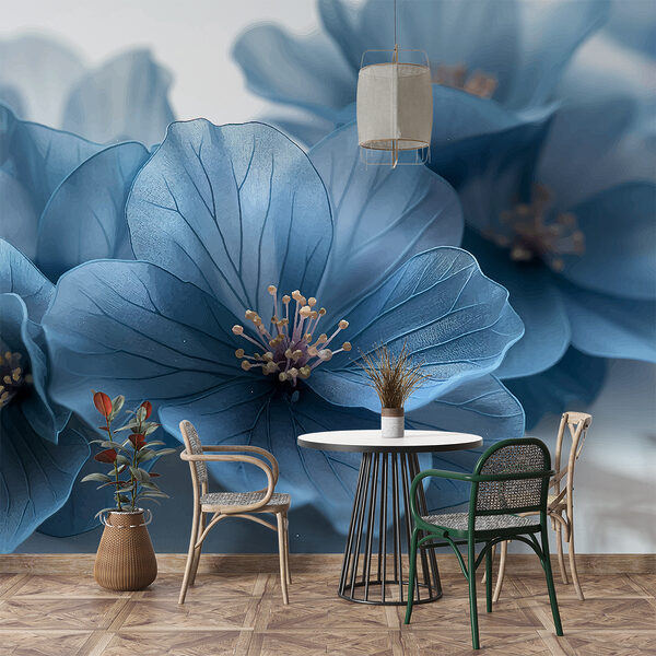 Fiori blu su una superficie bianca Fiori blu su una superficie bianca
