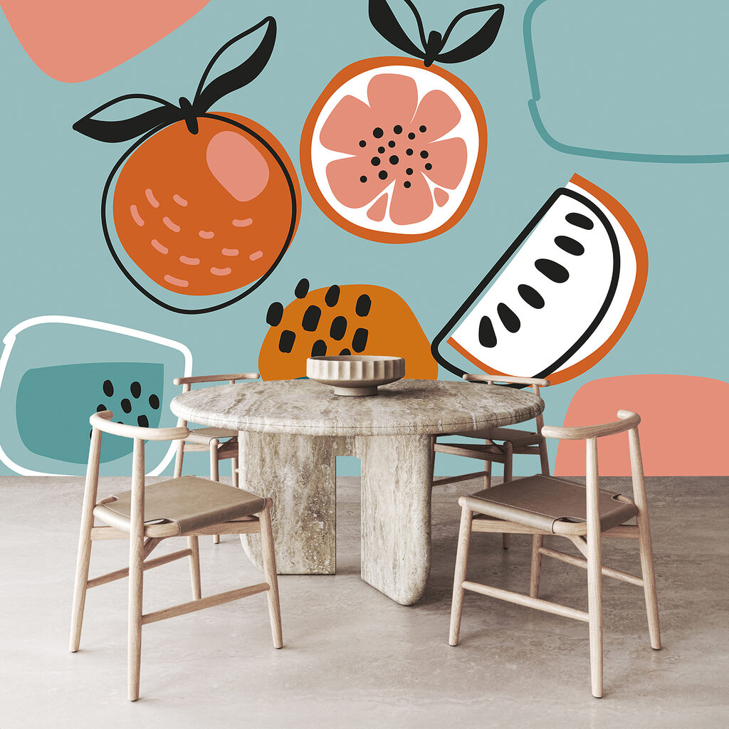 Group of oranges and a glass of water