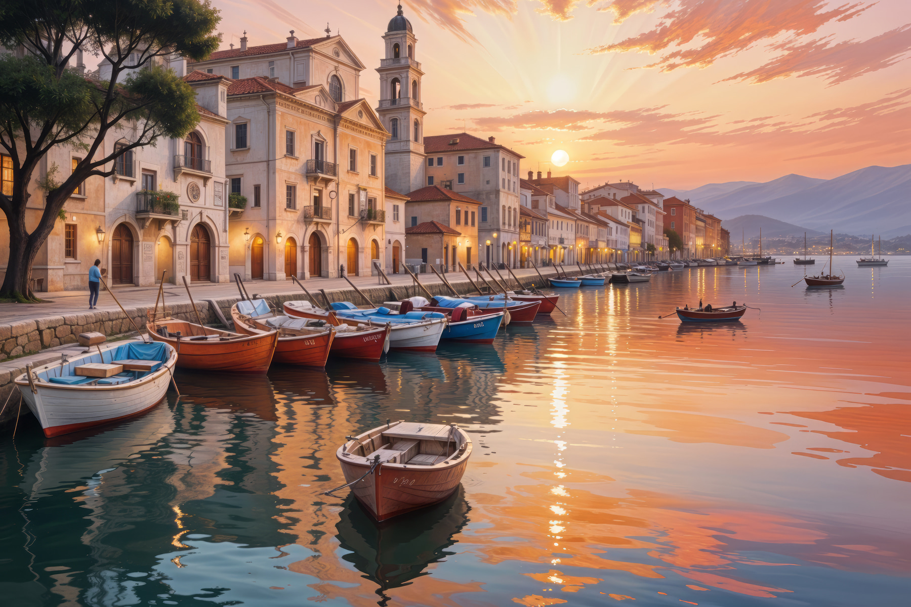 Boats on the water with buildings in the background Boats on the water with buildings in the background