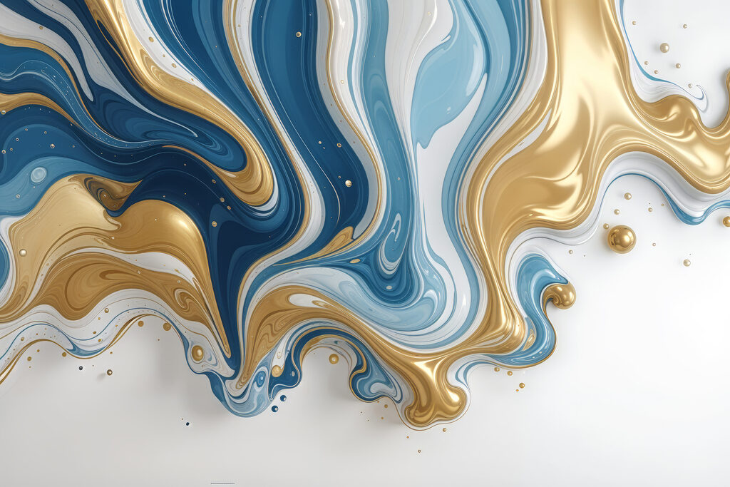 Flowing waves of blue and yellow Flowing waves of blue and yellow