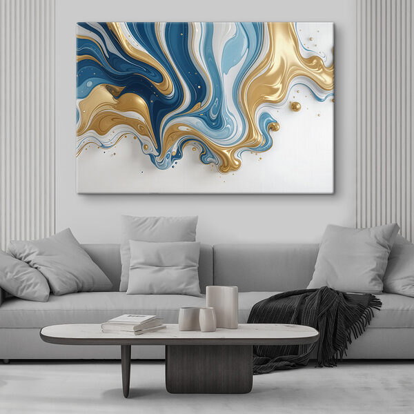 Quadri Quadri Onde sinuose di blu e giallo (COD: s40152)