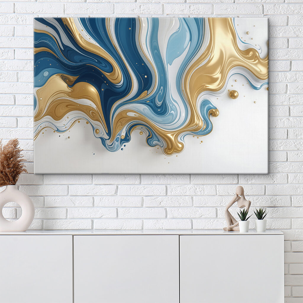 Flowing waves of blue and yellow Flowing waves of blue and yellow