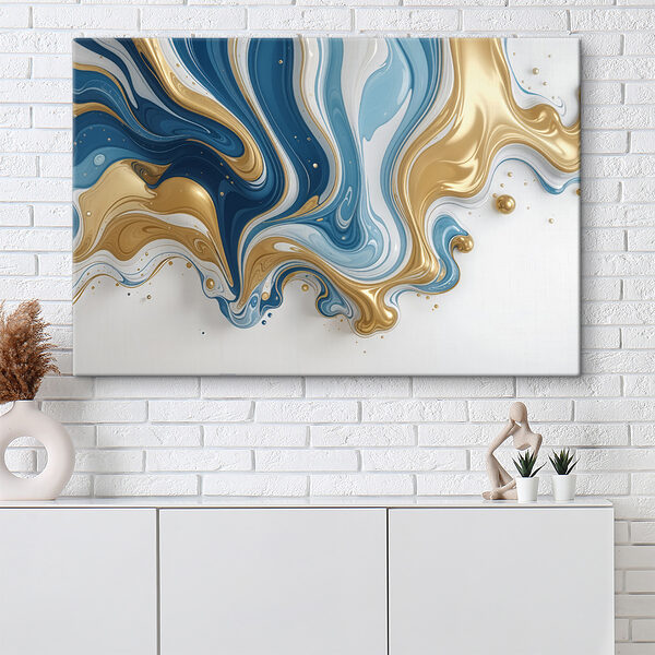 Flowing waves of blue and yellow Flowing waves of blue and yellow