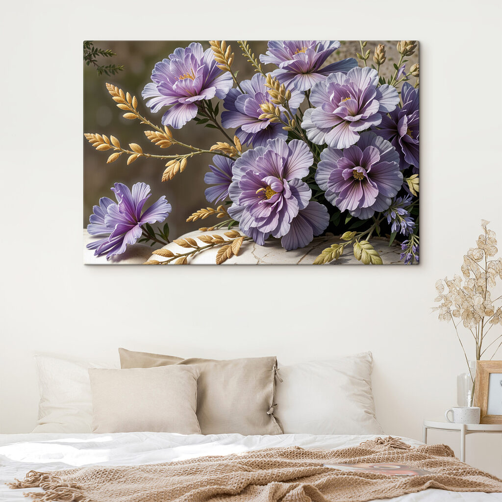 Close up of purple flowers