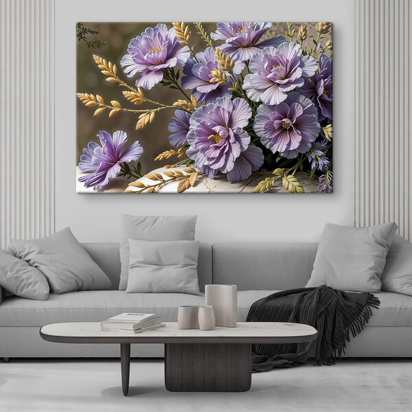 Close up of purple flowers