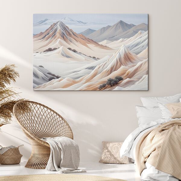 Desert landscape with mountains and trees