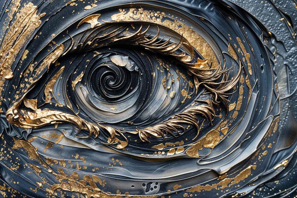 Swirling colors of an expressive eye Swirling colors of an expressive eye