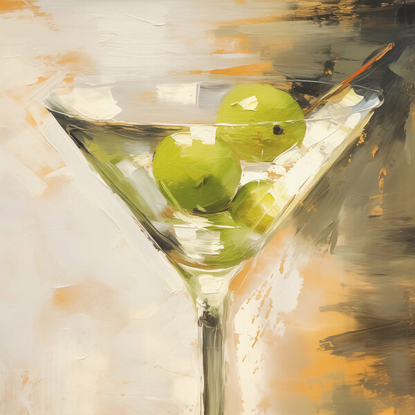 Martini glass with limes in it Martini glass with limes in it