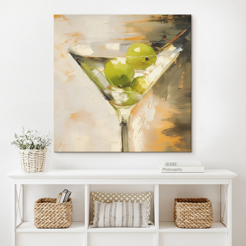 Martini glass with limes in it Martini glass with limes in it