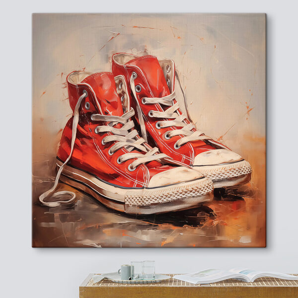 Quadri Coppia di scarpe da ginnastica rosse